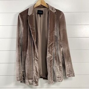 Bobi Black Los Angeles Womens Velvet Open Front Blazer sz S Mauve Holiday Party